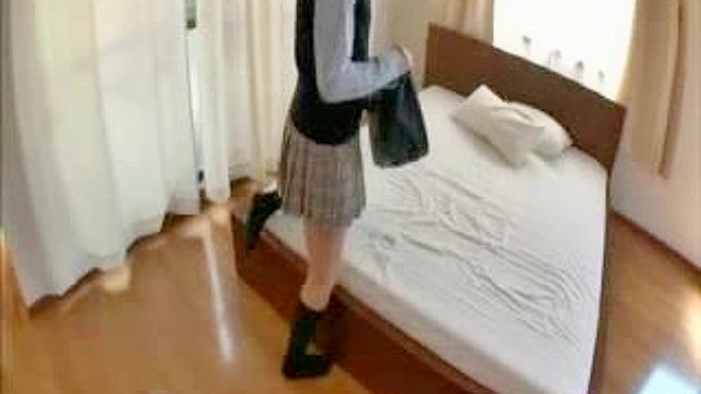 Naughty Japanese Schoolgirl 18+ Self-Pleasing Ends in Anal Creampie