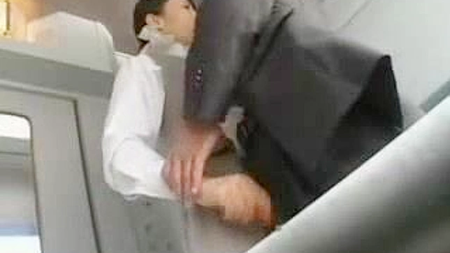 Naughty Japanese Hostess Gives CFNM Blowjob During Ride