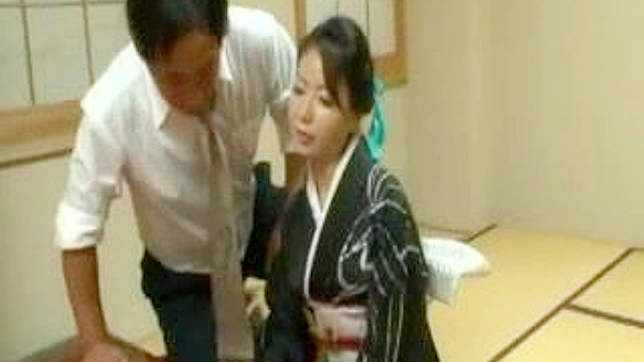 Hot Kimono MILF Takes Hubby’s Friend's Cock Deeply in Bed