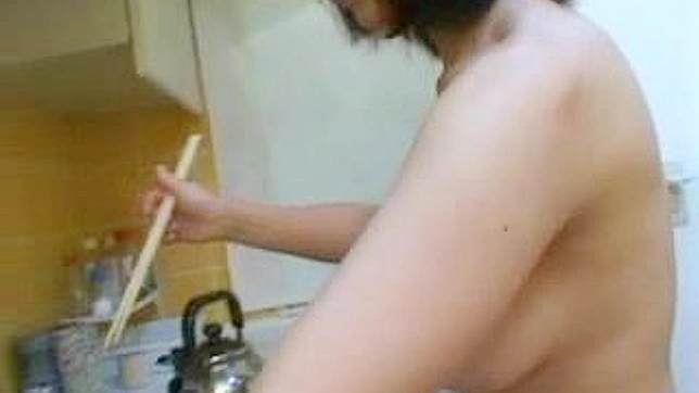 Asian Housewife Prepares Lunch While Pleasing Husband Sexually