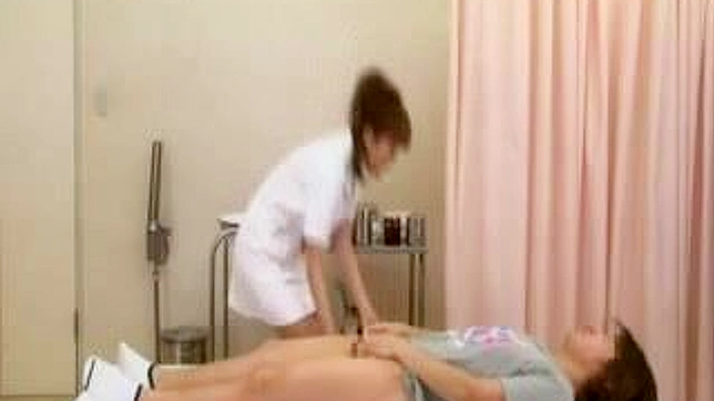 Seductive Nurse Collecting Sperms Privately