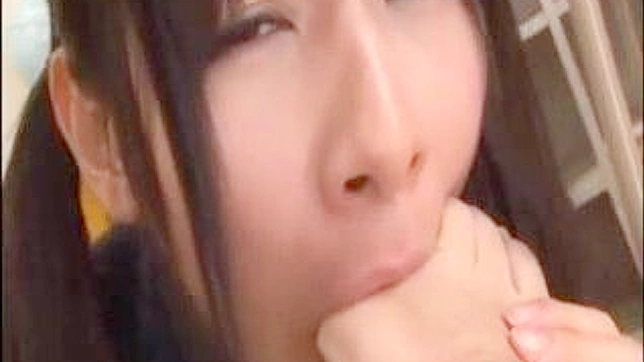 Japanese Schoolgirl 18+ Gives Seductive Footjob & Blowjob