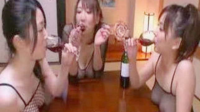 Asian Beauties Get Wild Under Wine's Spell at Night