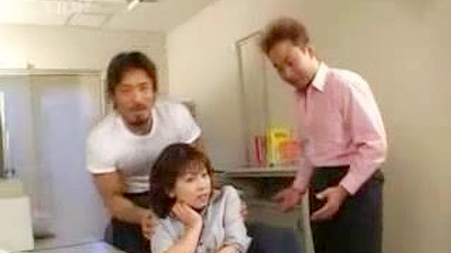 Businesswoman Jumps Nasty Bosses in Steamy Office Fuckathon