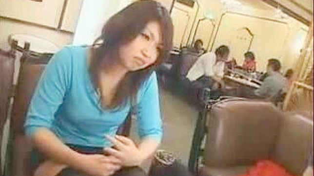 Asian Babe Seduces Stranger in Busy Café's Restroom