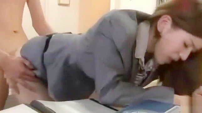 Office Lady Teacher Tempts Student Boys into Hot Gangbang Action