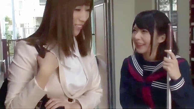 Hot Japanese Teacher Seduces Sexy Busty Student in Class