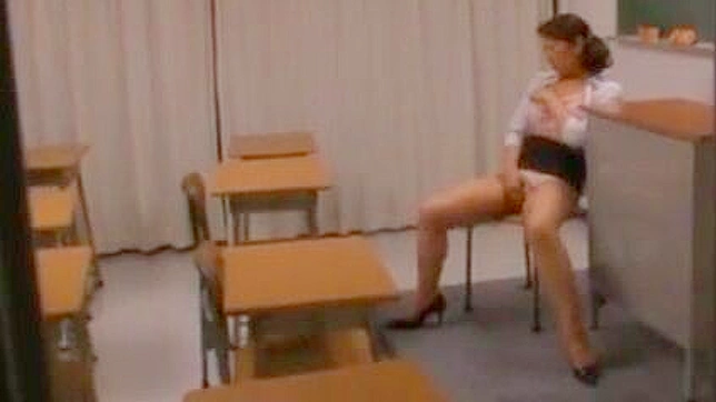 Sexy Japanese MILF Teacher Teases Pussy in Erotic Lingerie Show