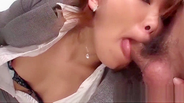 Seductive Japanese Teacher Gives Blowjob & Self-Pleasure Show