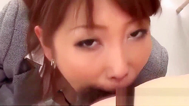 Seductive Japanese Teacher Gives Blowjob & Self-Pleasure Show