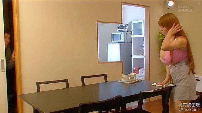 Daddy Watches Intensely As Hot Japanese Babe Strips Seductively