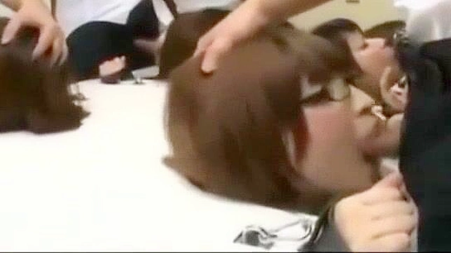 Bandaged Japanese Office Lady Submits to Rough Group BDSM Bukkake