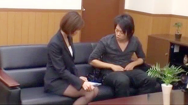 Hot Japanese MILF in Pantyhose Tempts Boss For Steamy Office Sex
