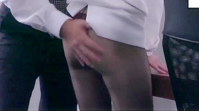 Japanese Secretary Shows Her Hot Stockings on Camera
