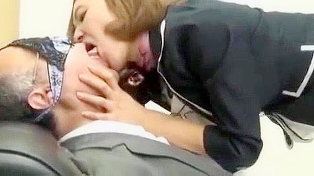 Hot Japanese Secretary Gives Oral Orgasms to Older Bosses