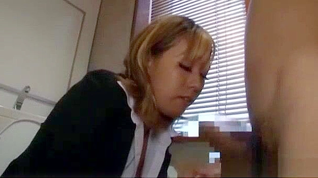 Naughty Nao Gives Office Blowjob & Swallows Cum Deeply