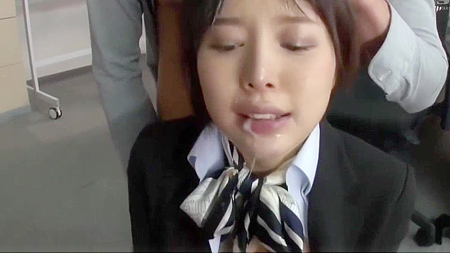 Hot Japanese Secretary Dildo Orgy & Passionate Throat Action
