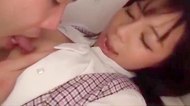 Office Japanese Babe Strips, Wears Pantyhose & Receives Blowjob