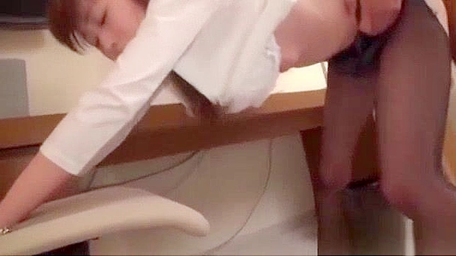 Office Japanese MILF Gets Fucked in Steamy Threesome Action
