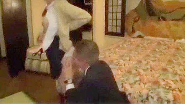 Seductive Japanese Office Lady Tempts in Tight Stockings