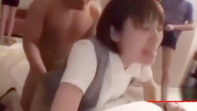 Office Lady Handjobs Multiple Cocks Before Hot Anal Gangbang