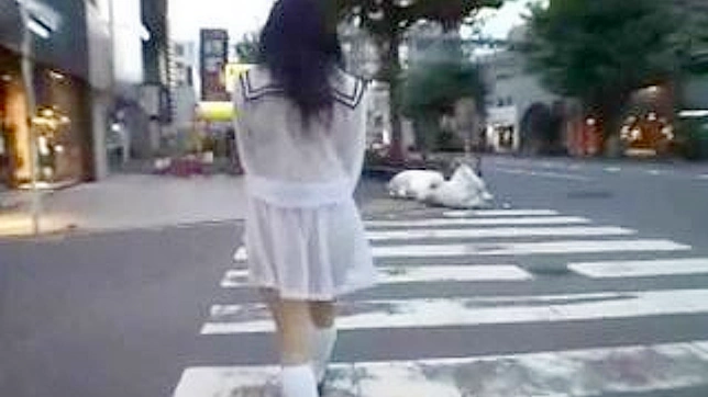 Bold Japanese Babe Risks It All by Blowjob in Public