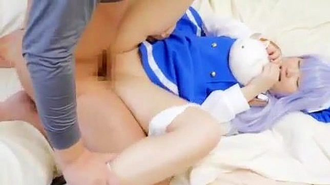 Adorable Asian in Sexy Outfit Takes That Massive Cock Deeply