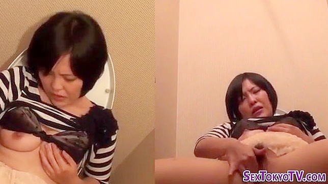Asian Beauty Seduces by Rubbing Soiled Toilet Box Expertly