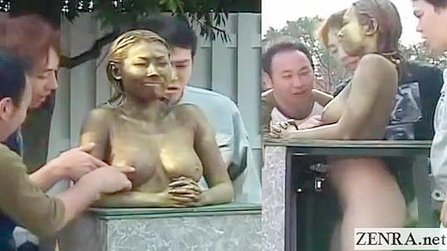 Bronze Japanese Beauty Takes On Multi-Man Orgy Party
