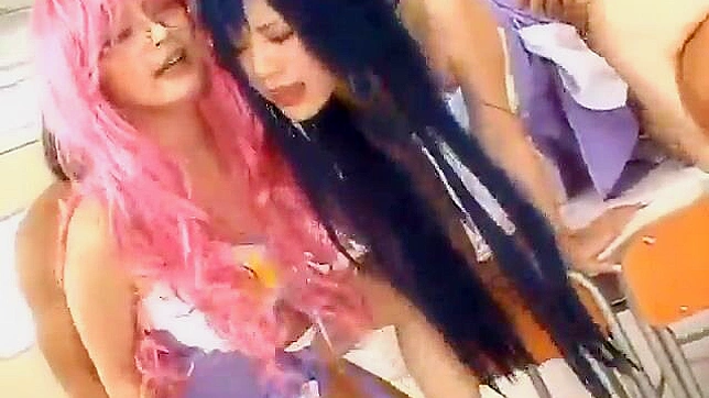 Cute Japanese Cosplayer Group Sex Party Gets Super Hot