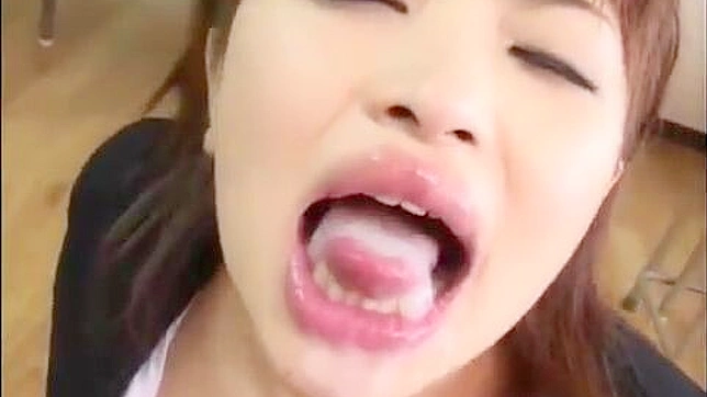 Cream-Smeared Japanese Beauty Gets Her Face Painted Dirty
