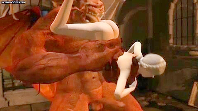 Sexy Monster Ravages Blonde With Passionate Licking and Fierce Sex Acts