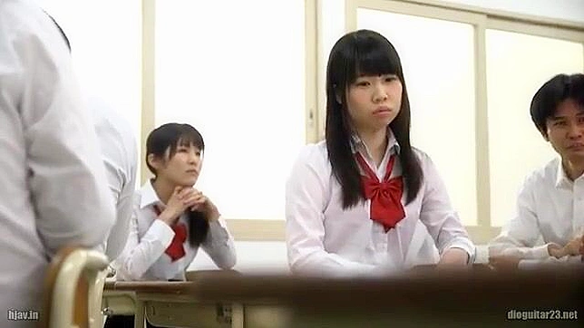 Sultry Teacher Gets Hand-Shagged & Creamed by Thirsty Students