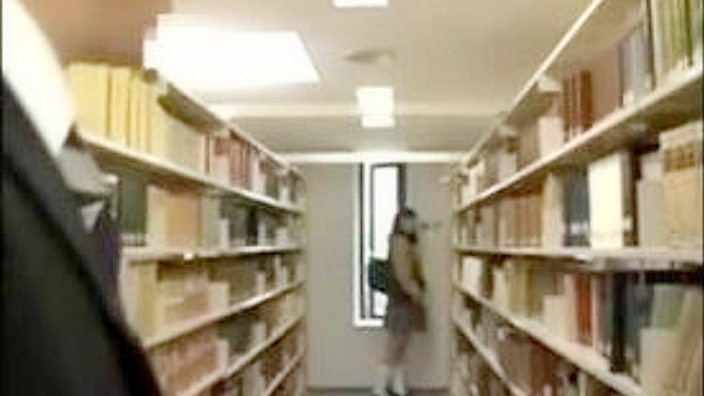 Excited Japanese Librarian Masturbates Discreetly in Public Space