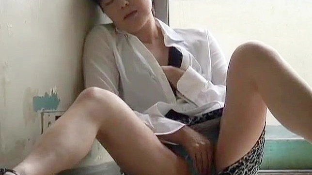 Hot Japanese Milf Self-Pleases On Balcony For Explosive Orgasm