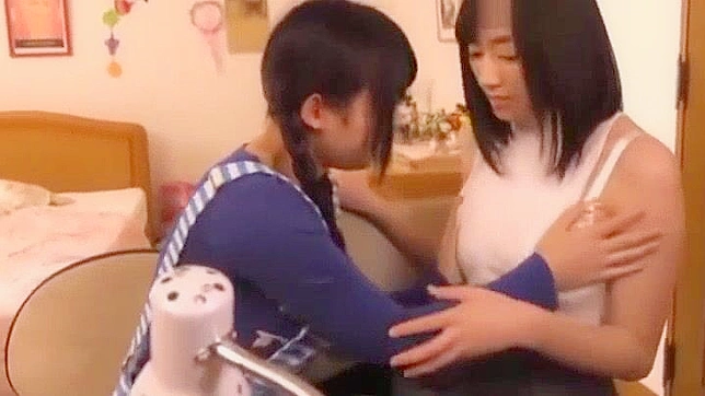 Pigtailed Japanese Beauty Rides Her Man Wildly Without Mercy
