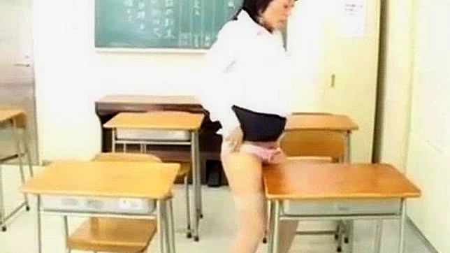 Hot Japanese Milf Teacher Seducing Students With Handjob Skills