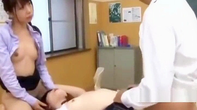 Hot Japanese Student Fucks Teacher While Tit-Tit-Banging His Cock Hard