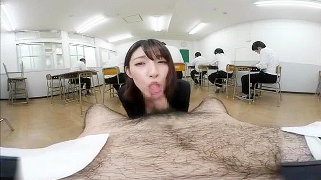 Hot Japanese Tutor Seduces Student in Virtual Blowjob Bliss