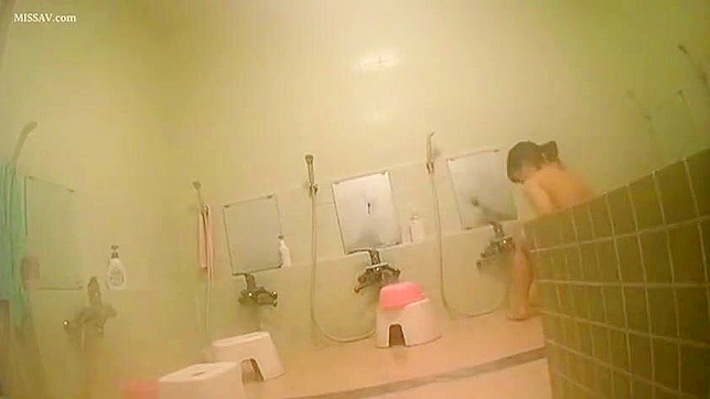Secretly Watching Naked Japanese Woman Wash Herself In Public