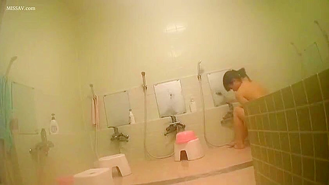 Secretly Watching Naked Japanese Woman Wash Herself In Public