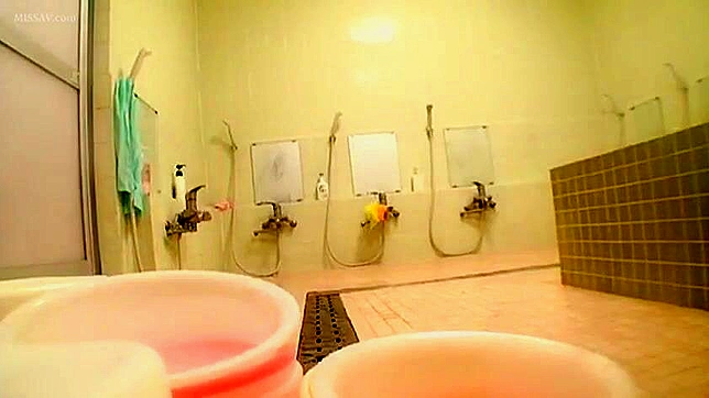 Lustful Jap Schoolgirls 18+ Get Naked & Wet at Public Shower Peepshow