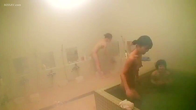 Young, Nude Japanese Girls Get Wild & Steamy in Public Shower