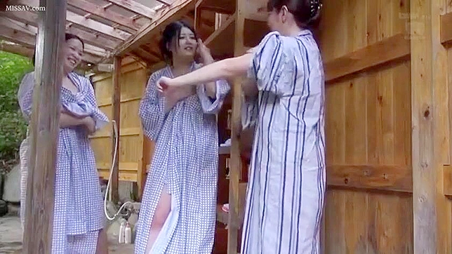 Candid View Catches Steamy Schoolgirls 18+ Disrobe at Public Onsen Baths