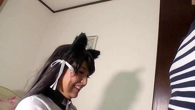 Cosplay Japanese Slut Fucks & Suckles Big Monster Cock Hard