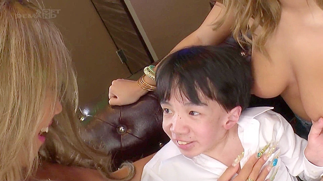 Three Hot Japan Wives Tempt Tiny 18+ Guy into Orgasmic Chaos