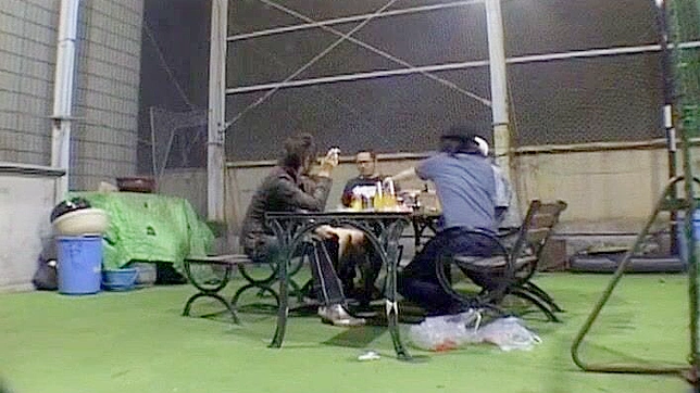 Exotic Japanese Model Gets Rough Outdoor Gangbang Fun