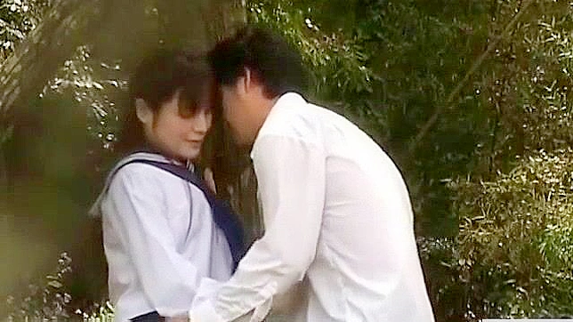 Outdoor JAV Teen 18+ Gets Fucked Hard in Lush Japanese Garden