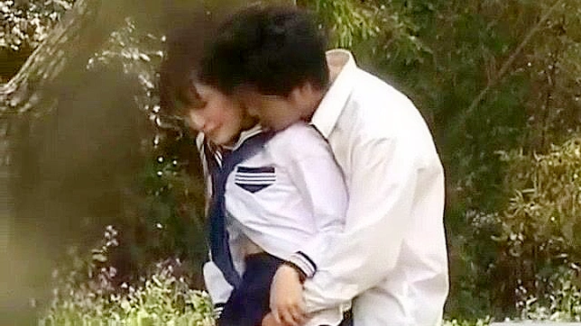 Outdoor JAV Teen 18+ Gets Fucked Hard in Lush Japanese Garden