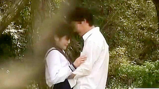 Outdoor JAV Teen 18+ Gets Fucked Hard in Lush Japanese Garden